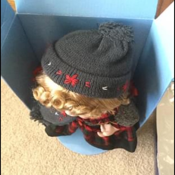 Winter Holiday Dress With Stocking Cap (Bisque Porcelain Doll) Collectible - Picture 9 of 14